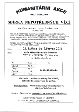 SBIRKA NEPOTREBNYCH VECI