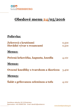 Obedové menu 24/05/2016