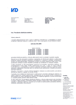 Preru&scaron;enie distrib&uacute;cie elektriny 14