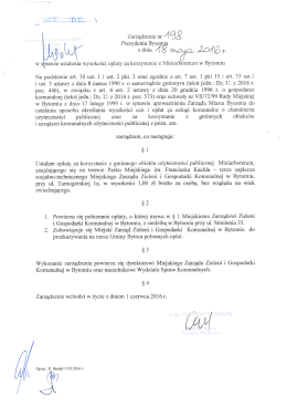Zarządzenia nr 198 Prezydenta Bytomia z dnia 18 maja 2016r. w