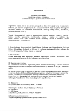 regulamin - Dzielnica VII Zwierzyniec, Krak&oacute;w
