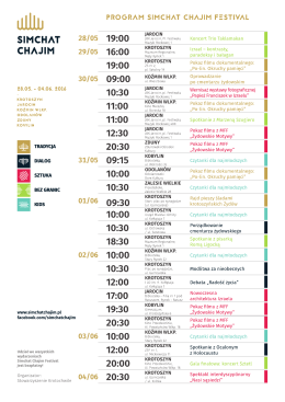 Pobierz program - Simchat Chajim Festival