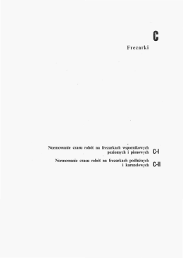 Page 1 Frezarki Normowanie czasu rob&oacute;t na frezarkach