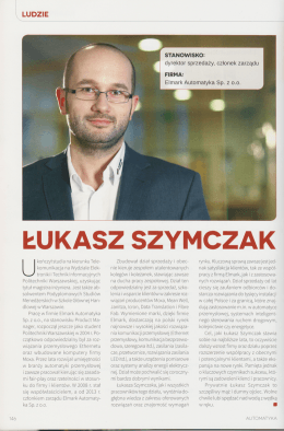 Ludzie - Łukasz Szymczak - ELMARK Automatyka Sp. z oo