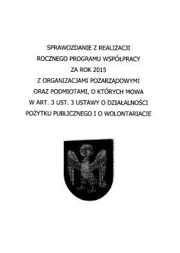 Sprawozdanie z realizacji Rocznego programu wsp&oacute;łpracy