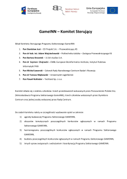 GameINN – Komitet Sterujący - Narodowe Centrum Badań i Rozwoju