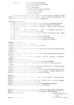 Dziekan Wydziału Filologicznego Uniwersytetu Śląskiego w