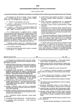 Page 1 219 ROZPORZADZENIE MINISTRA EDUKACJI