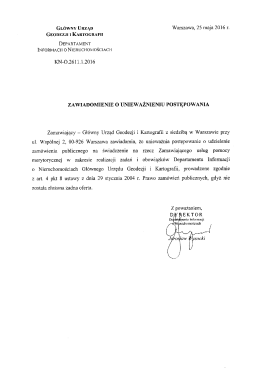 Page 1 GŁÓWNY URZĄD Warszawa, 25 maja 2016 r. GEODEZJI I