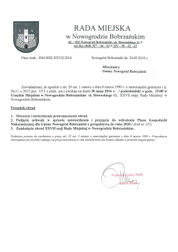 Page 1 RADA MIEJSKA w Nowogrodzie Bobrzańskim 66 – 010