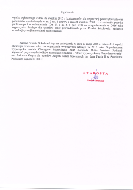 Ogłoszenie - Strona Powiatu Sokołowskiego