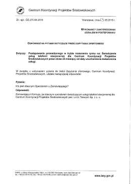pytanie nr 2 - Centrum Koordynacji Projektów Środowiskowych