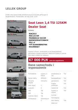 Seat Leon 1,4 TSI 125KM Dealer Seat
