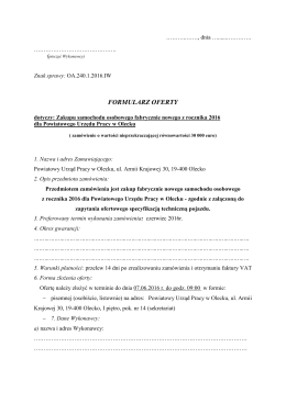 formularz oferty - Powiatowy Urząd Pracy w Olecku