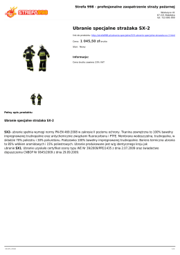 Ubranie specjalne strażaka SX-2