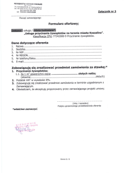 Formularz ofertowy