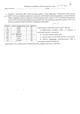 Page 1 Kolokwium z przedmiotu „ochrona powietrza" Data: 42° 475