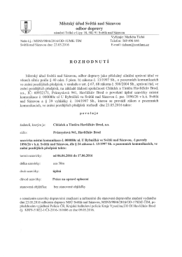 Rozhodnutí - Světlá nad Sázavou
