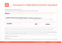 Přerušení dodávky elektřiny - 26.05.2016 - ul. Kladská