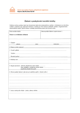 Žádost o přijetí - Domov pro seniory Nopova