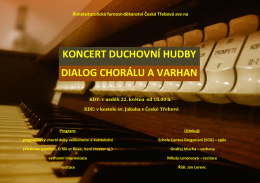 koncert duchovní hudby dialog chorálu a varhan