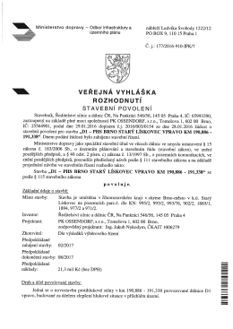 D1 – PHS BRNO STARÝ LÍSKOVEC VPRAVO KM 190886