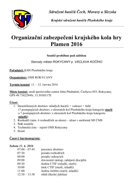 Organizační zabezpečení - Krajské sdružení hasičů Plzeňského kraje
