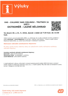 Výluka Ostroměř - Lázně Bělohrad