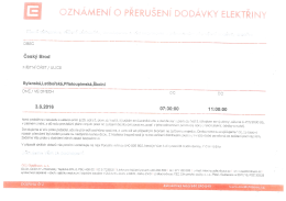 Oznámení ČEZ - Město Český Brod