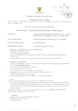 tajemník/tajemnice Městského úřadu Ralsko