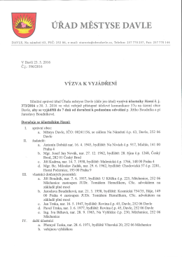 Veřejná vyhláška - výzva k vyjádření