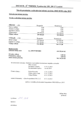 Návrh protokolu o schvalování účetní závěrky DSO RTB roku 2015