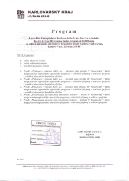 Program 4. zasedání Zastupitelstva