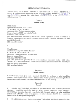 Zveřejnění veřejnoprávní smlouvy o výkonu
