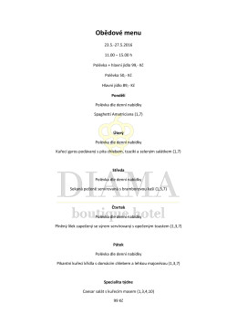 Obědové menu - Café Wine Bar Diama