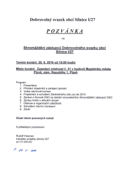 Pozv&aacute;nka na shrom&aacute;žděn&iacute; z&aacute;stupců Dobrovoln&eacute;ho svazku obc&iacute;