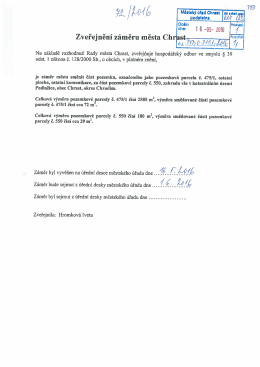 Zveřejněn&iacute; z&aacute;měru města Chrast