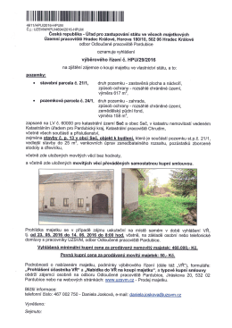 Výběrové řízení na koupi majetku státu