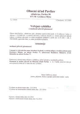 Veřejná vyhláška