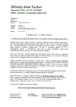 Veřejn&aacute; vyhl&aacute;&scaron;ka