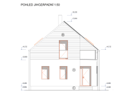 pohled pohled jihozápadní 1:50 poznámka legenda