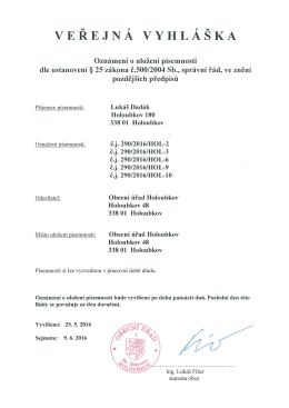 č.j. 290-2016-HOL-2,3,6,9,10