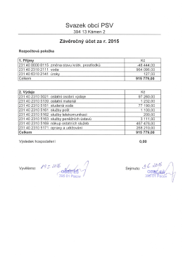 Závěrečný účet za rok 2015