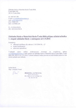 Informace Z&Scaron; a M&Scaron; Česk&aacute; Běl&aacute;