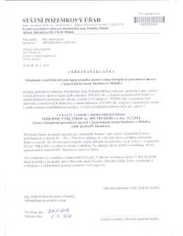 Veřejná vyhláška SPU 264291/2016 - Oznámení o rozšíření obvodu