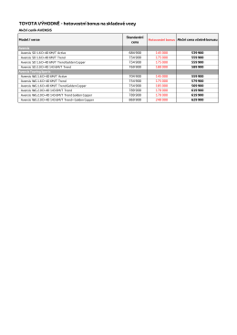 Ceník Avensis výhodně (PDF 0.11MB)