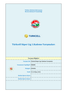 Erkekler start listeleri - Türkiye Atletizm Federasyonu
