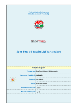 u16 ligi 1. kademe – kızlar - Türkiye Atletizm Federasyonu