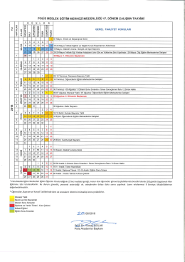 17. Dönem POMEM Akademik Takvimi
