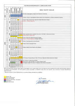 15.D&ouml;nem POMEM Akademik Takvimi